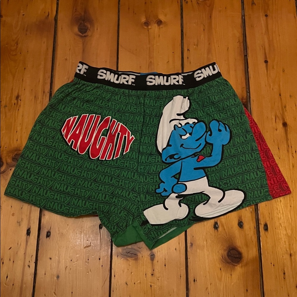Smurfs Holiday “Naughty or Nice” Cotton Boxer Shorts M (32-34)